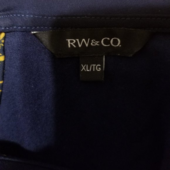 RW&CO. Blue and Gold Blouse - Picture 5 of 5